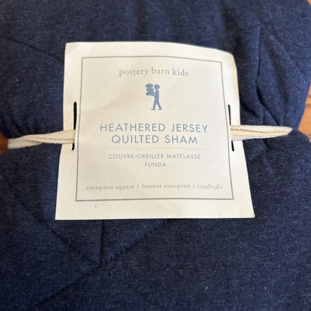 Pottery Barn Kids Euro Sham Heathered Jersey Quilted Sham Pillow Case Square